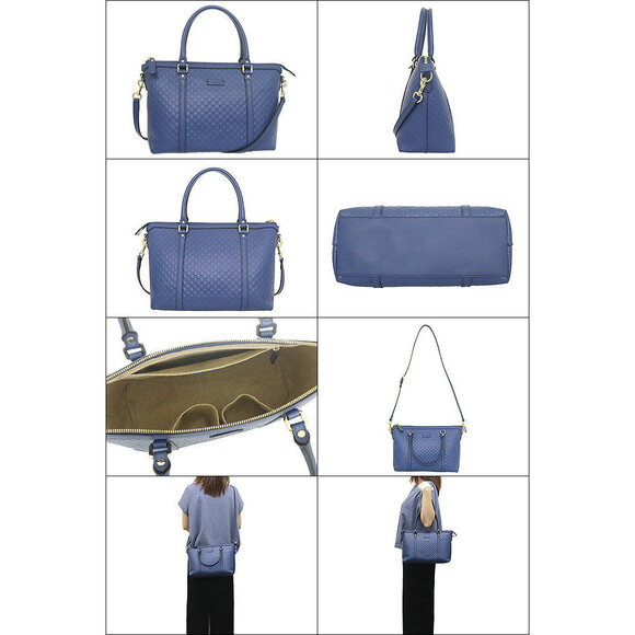 Gucci handbag Caspian Blue Guccissima leather Margaux Crossbody bag - Picture 2 of 3